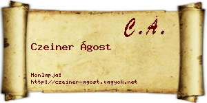Czeiner Ágost névjegykártya